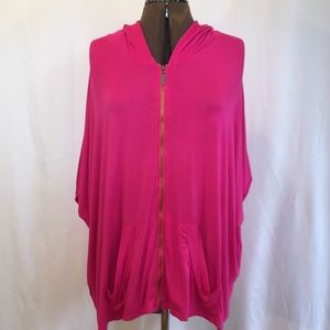 Twiggy London Full Zip Hooded Batwing Oversized Jacket